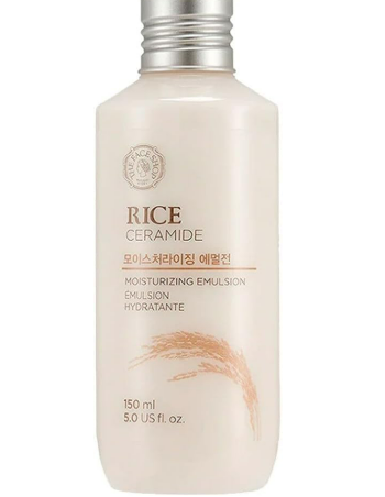 The Face-Shop Rice & Ceramide Hydrating Emulsion with Rice Extracts | Lightweight Korean Moisturizer | Locks in Hydration for 12 Hours | Soft, Glowing Skin for All Skin Types | 150ml Liquid
